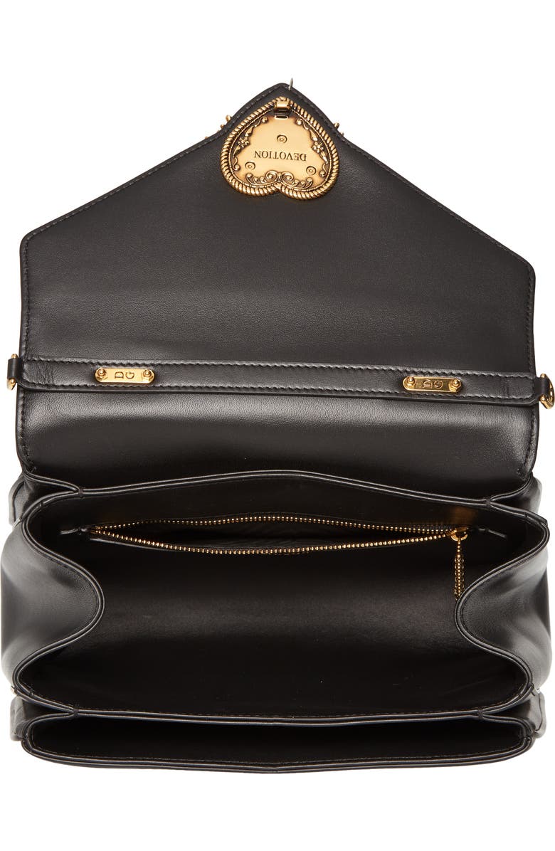 Dolce&Gabbana Devotion Leather Top Handle Bag, Alternate, color,
