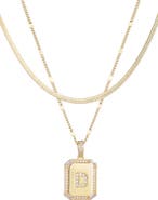 Adornia Initial Tag Pendant Necklace