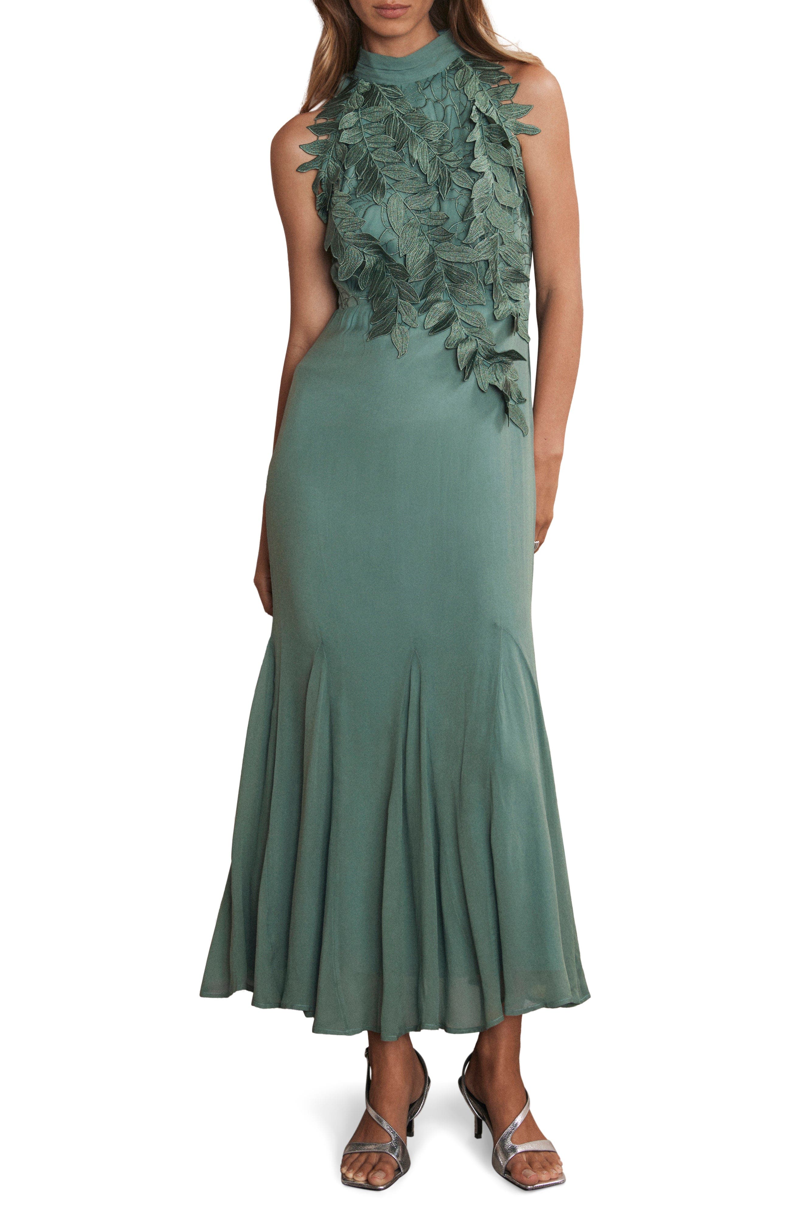 Embroidered Applique Maxi Dress