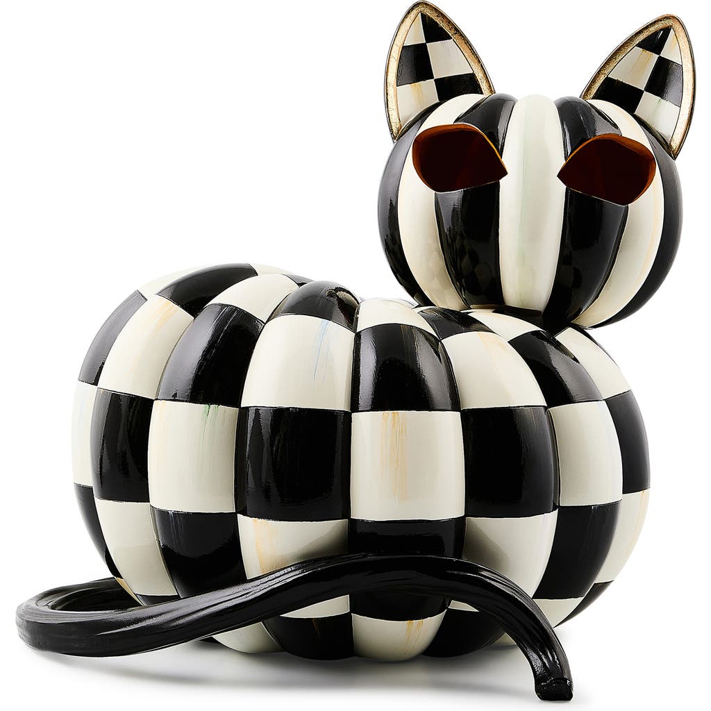 Mackenzie-childs Mackenzie Childs Courtly Check Illuminated Cat In Black