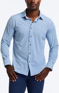 Robert Graham Wilshire Classic Fit Crosshatch Print Knit Button-Up Shirt