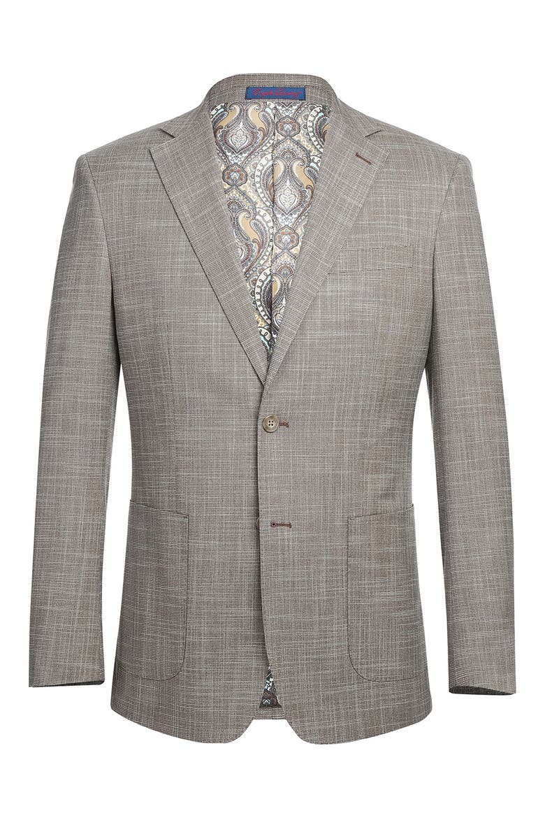 Two-Button Flat Front Suit, Alternate, color, BROWN