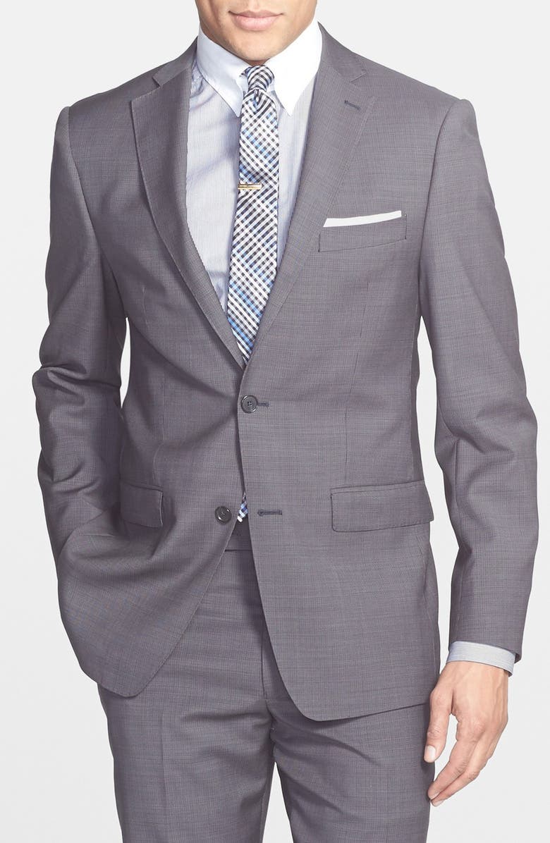 Michael Kors Trim Fit Solid Wool Suit, Alternate, color, 