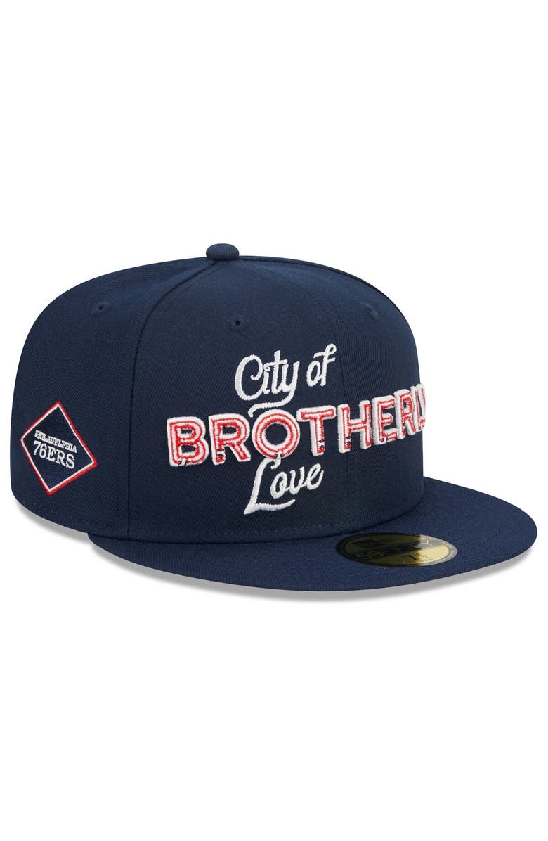 New Era Men's New Era  Navy Philadelphia 76ers 2023/24 City Edition 59FIFTY Fitted Hat, Alternate, color, 