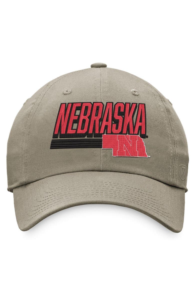 Men's Top of the World Khaki Nebraska Huskers Slice Adjustable Hat, Alternate, color, Khaki