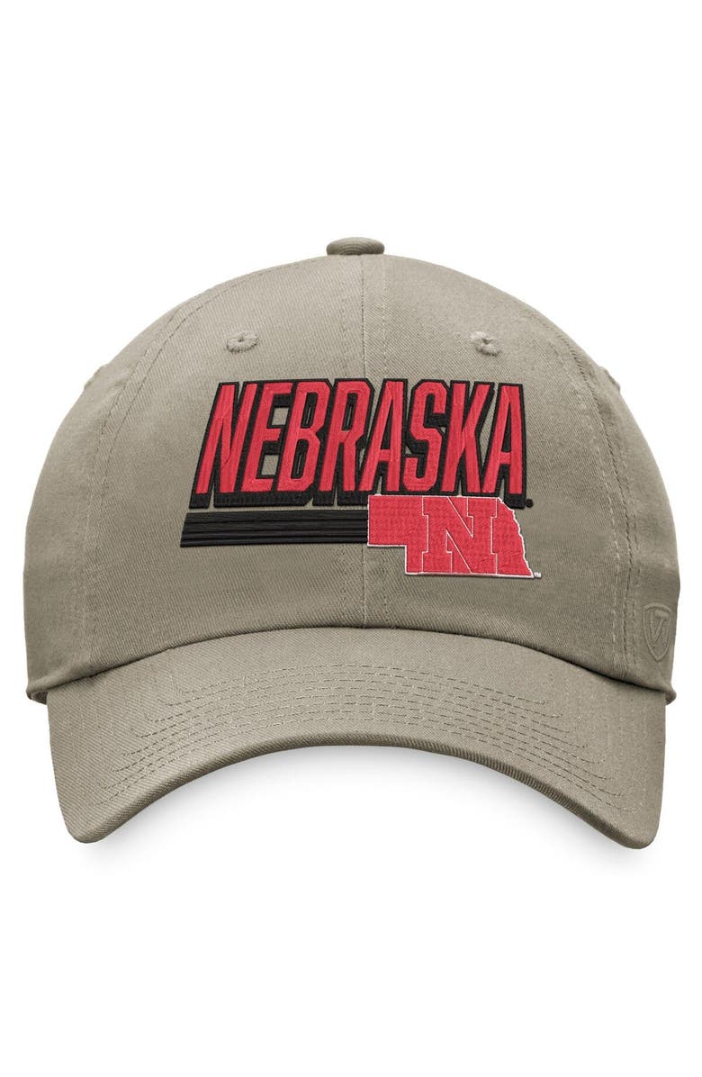 TOP OF THE WORLD Men's Top of the World Khaki Nebraska Huskers Slice Adjustable Hat, Alternate, color, 