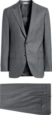 Peter Millar Hartford Classic Fit Charcoal Grey Glen Check Wool Suit