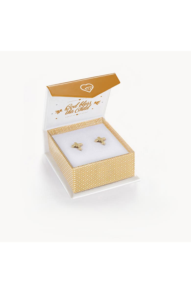 In Season Jewelry 14k Elegant Cross Earrings, Alternate, color, Gold