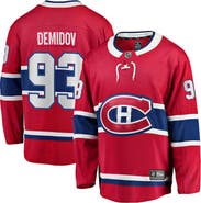 FANATICS Men's Fanatics Ivan Demidov Red Montreal Canadiens Home Breakaway Jersey