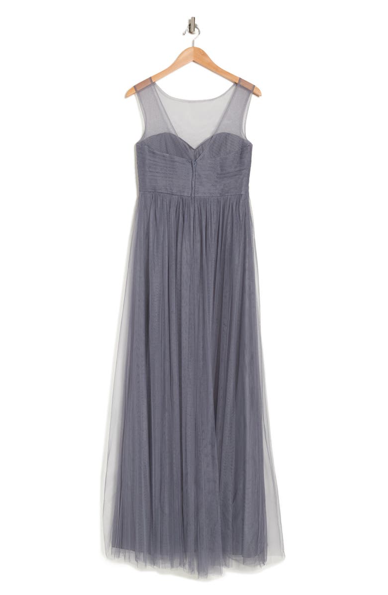 Jenny Yoo Aria Illusion Yoke Pleated Tulle Gown, Alternate, color, 
