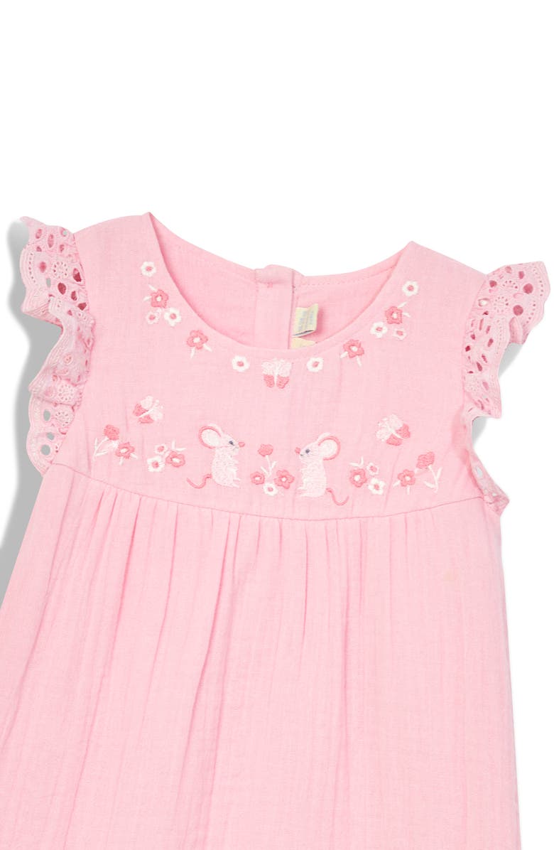 JOJO MAMAN BEBE Embroidered Ruffle Cotton Dress, Sun Hat & Bloomers Set, Alternate, color,