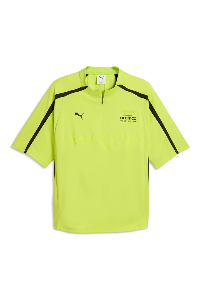 x AMF1 Lifestyle Short Sleeve Quarter Zip Jersey, Main, color, LIME SHIMMER