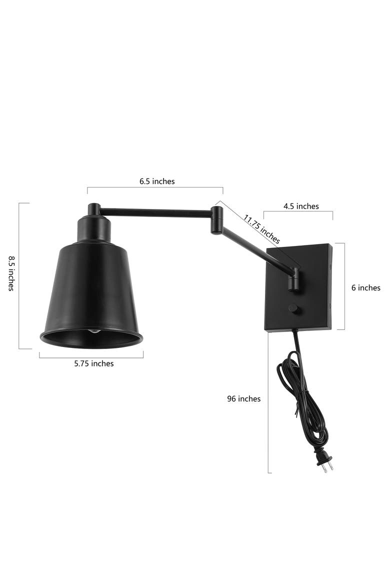 Cary Iron Contemporary Swing Arm LED Wall Sconce, Alternate, color, Oil Rubbed Bronze