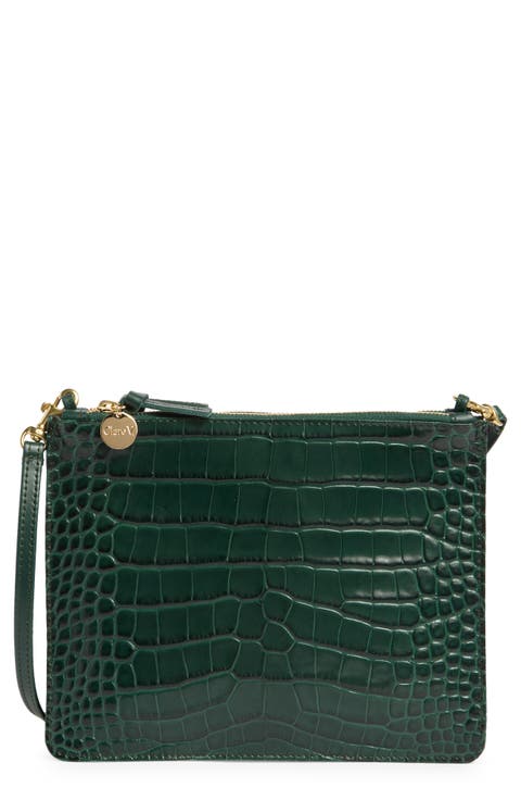 Margot Croc Embossed Crossbody Bag