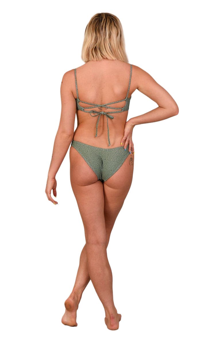 OOSC Sahara Sage Lace up Crop Bikini Top, Alternate, color, Sage