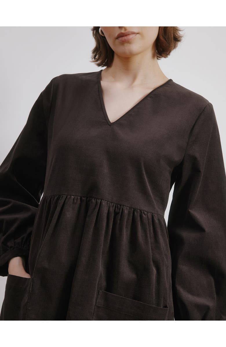 Albaray Short Cord Pocket Dress, Alternate, color, Chocolate