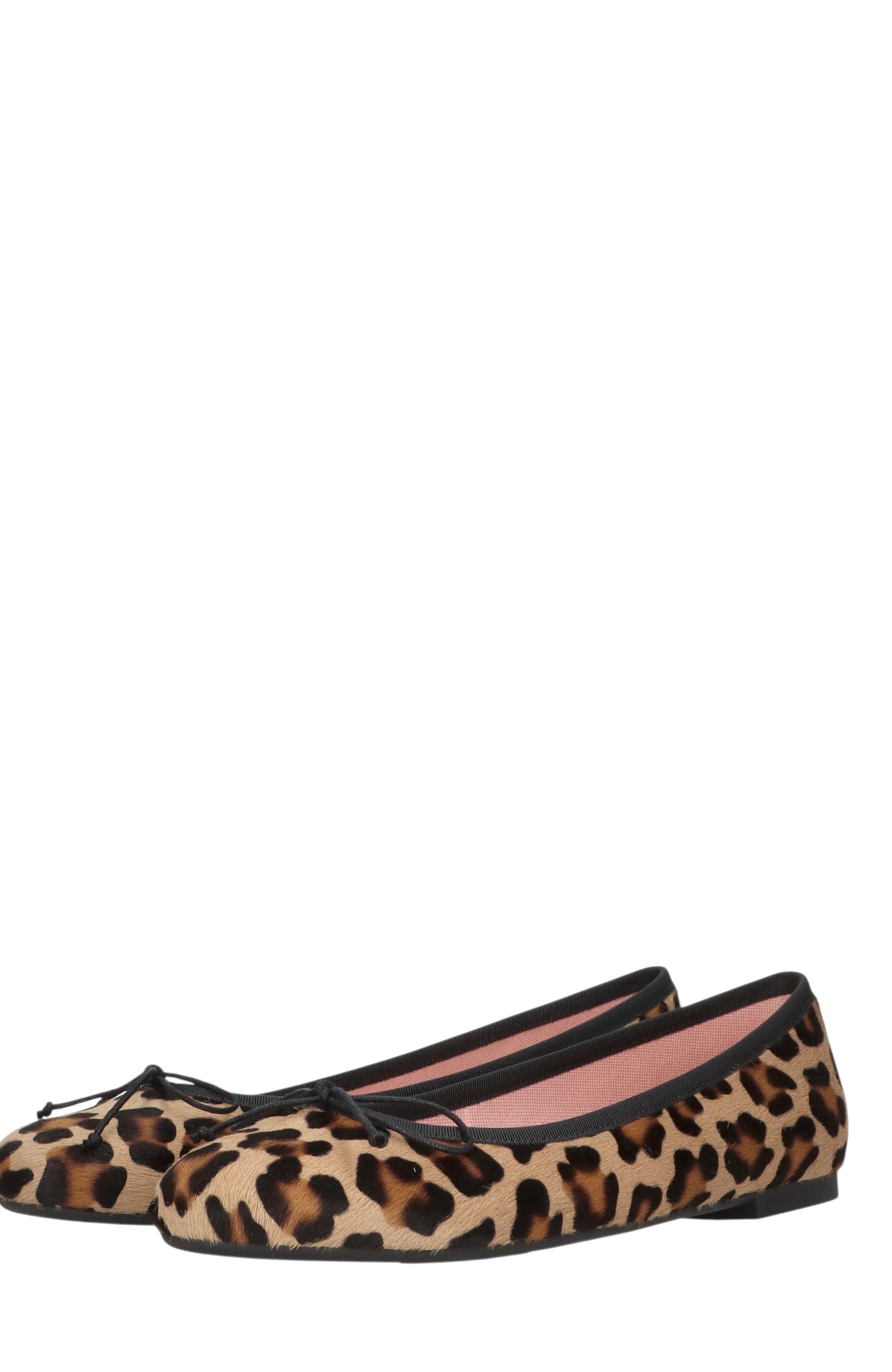 Pretty Ballerinas Round Toe Leopard Ballet Flat, Alternate, color, Black