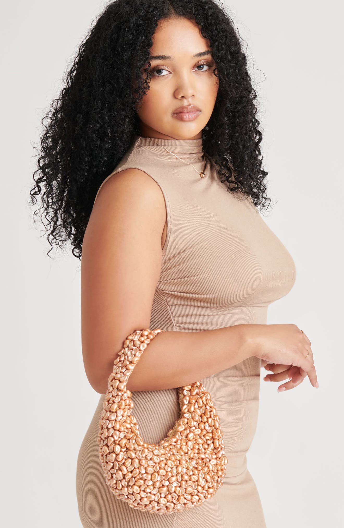 Dolce Vita Pearla Faux Pearl Shoulder Bag, Alternate, color, Gold