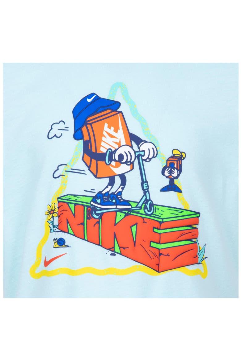 Kids' Boxy Scooter Graphic T-Shirt, Alternate, color, GLACIER BLUE
