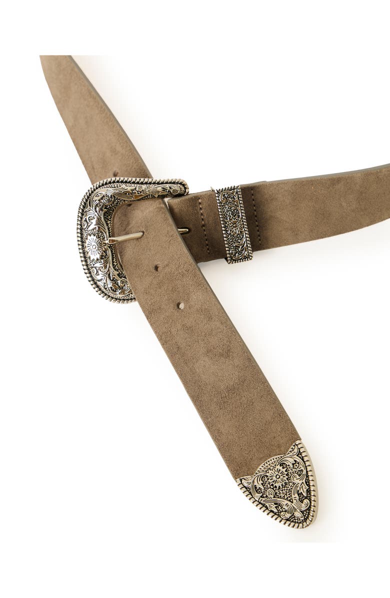 B-Low the Belt Frank Suede Western Belt, Alternate, color, 