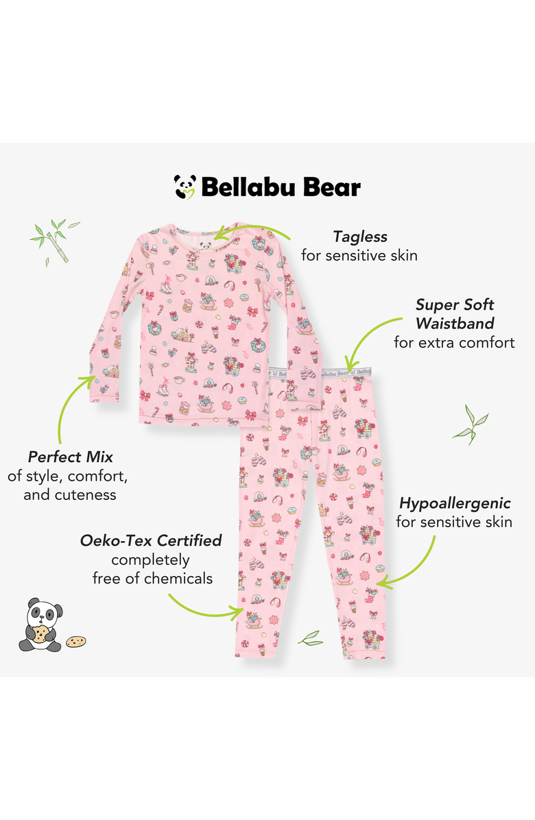 Bellabu Bear Kids' Candy Cane Lane Set of 2 Piece Pajamas, Alternate, color, Candy Cane Lane