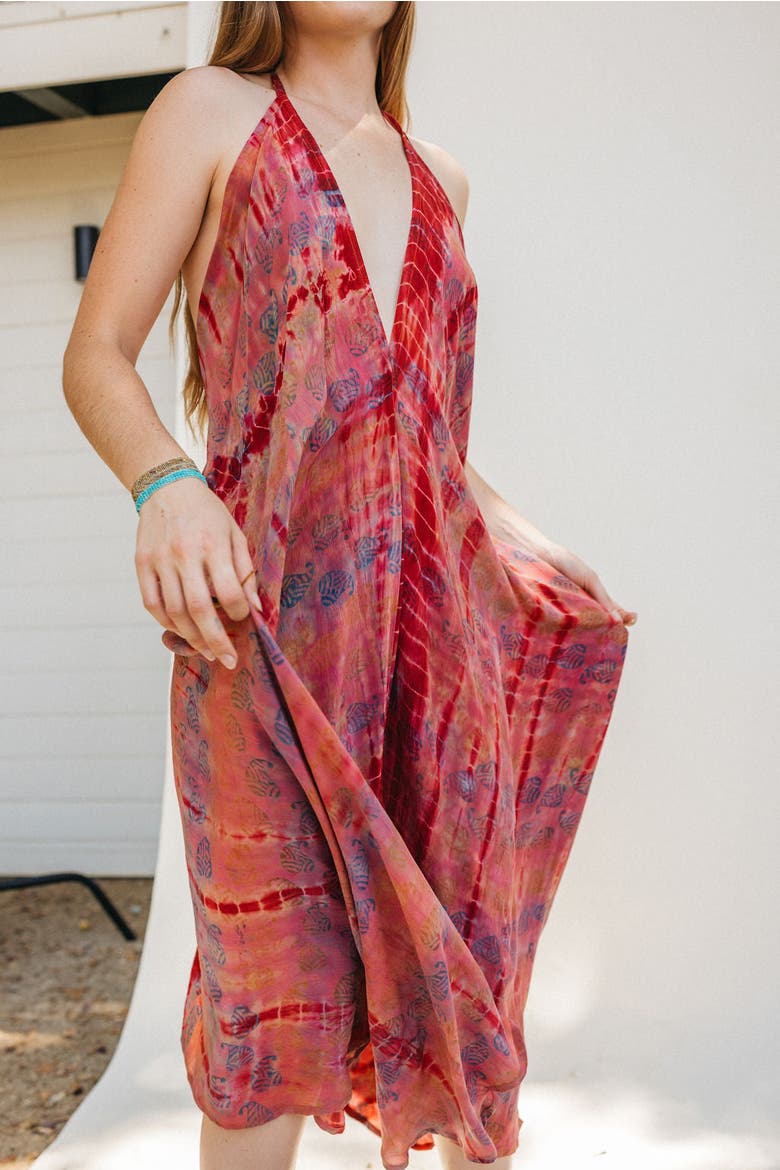Classic Silk Dress Wildflower, Alternate, color, Pink