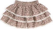 Sweet Wink Mocha Floral Skort