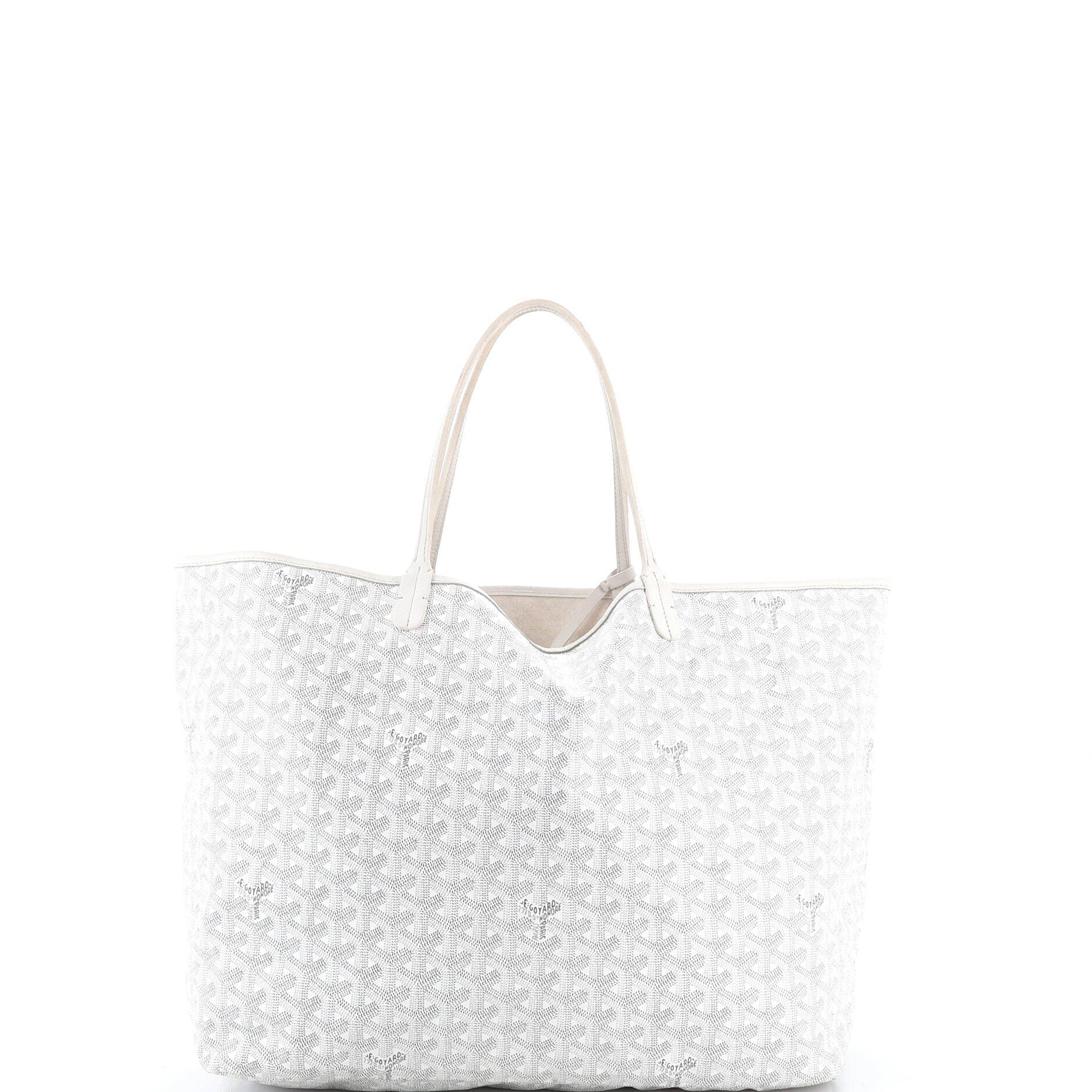 Pre-Owned Goyard Saint Louis Tote Coated Canvas GM, Alternate, color, White