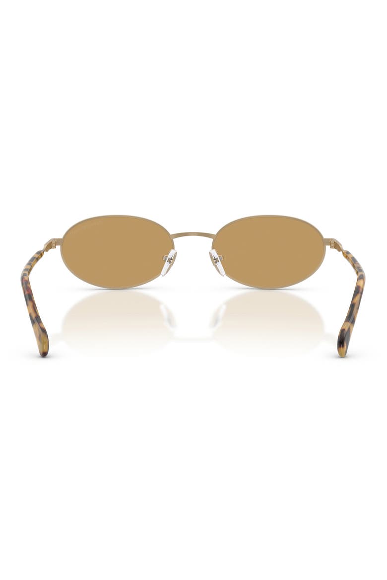 54mm Oval Sunglasses, Alternate, color, MATTE PALE GOLD / BROWN