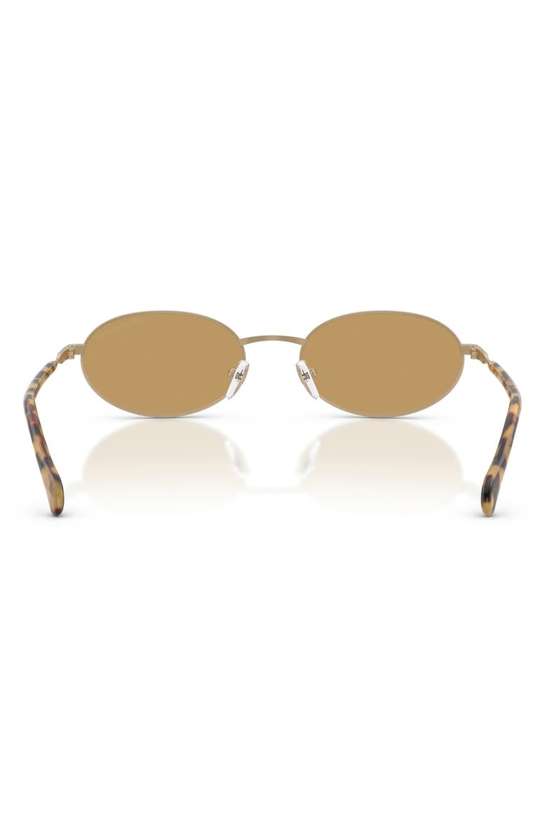 Emporio Armani 54mm Oval Sunglasses, Alternate, color, Matte Pale Gold / Brown