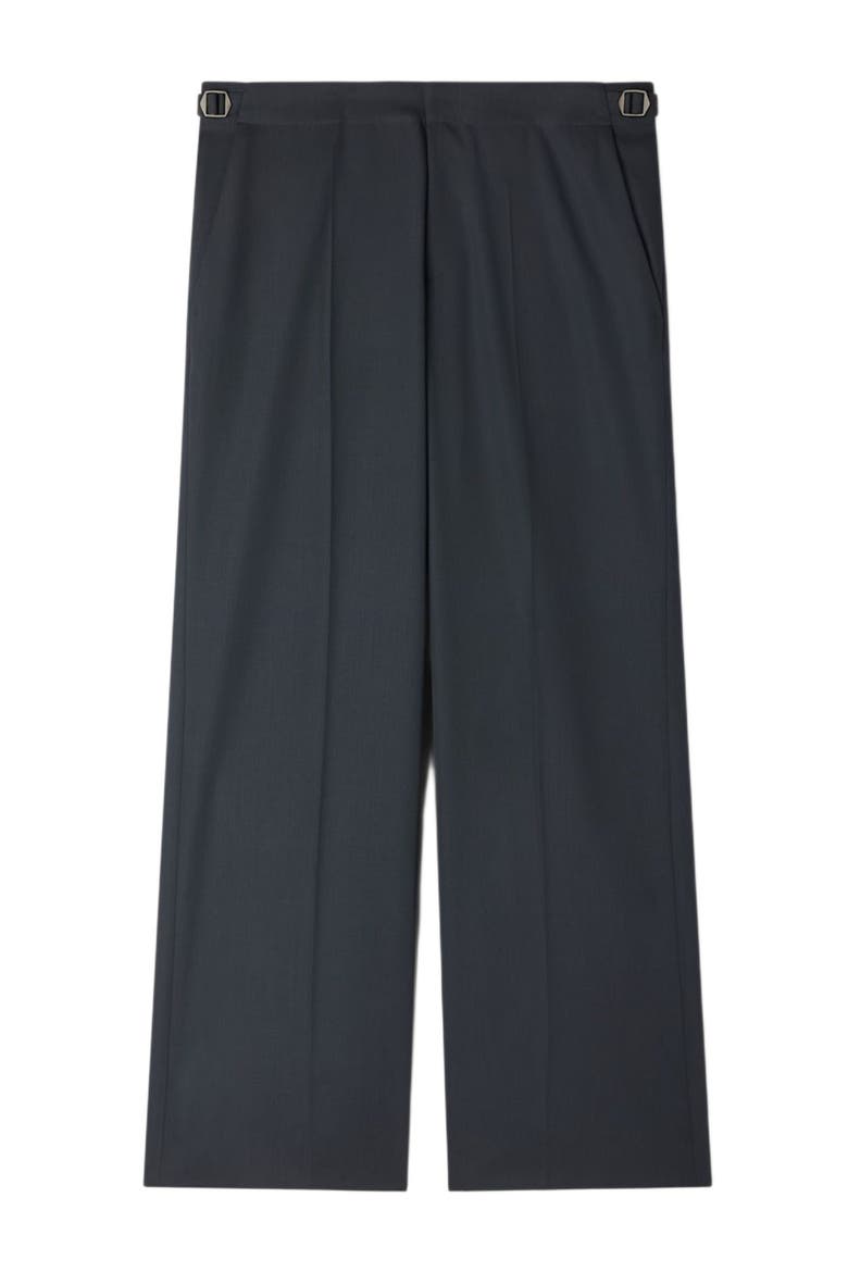 Wide-leg bouclé wool trousers, Alternate, color, Dark grey