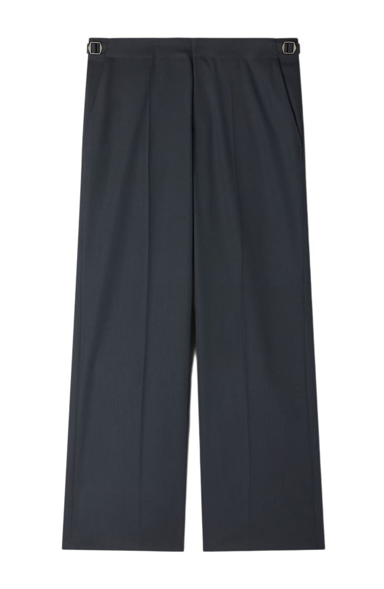 SANDRO Wide-leg bouclé wool trousers, Alternate, color, Dark Grey