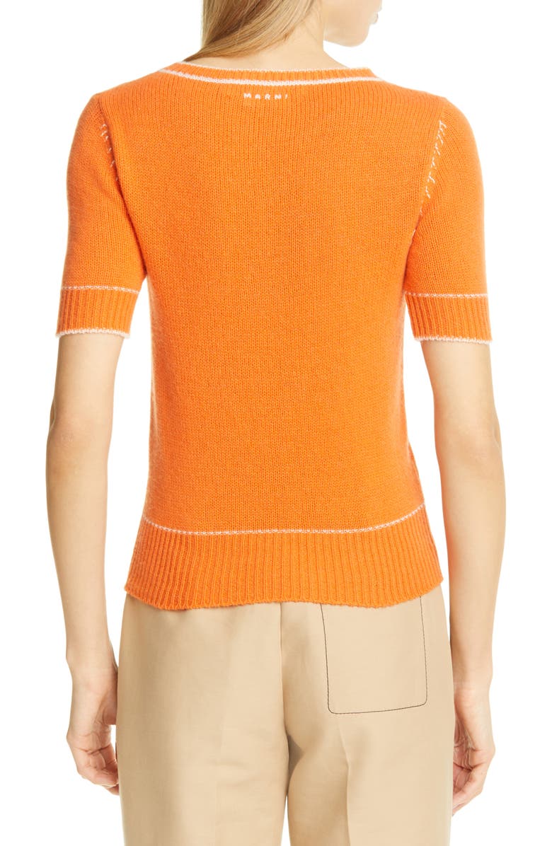 Marni Contrast Detail Cashmere Sweater, Alternate, color,