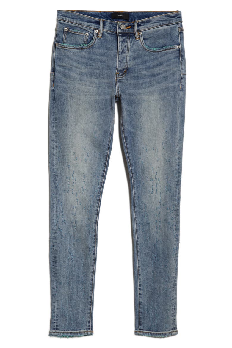 Buckshot Color Weft Stretch Jeans, Alternate, color, MID INDIGO