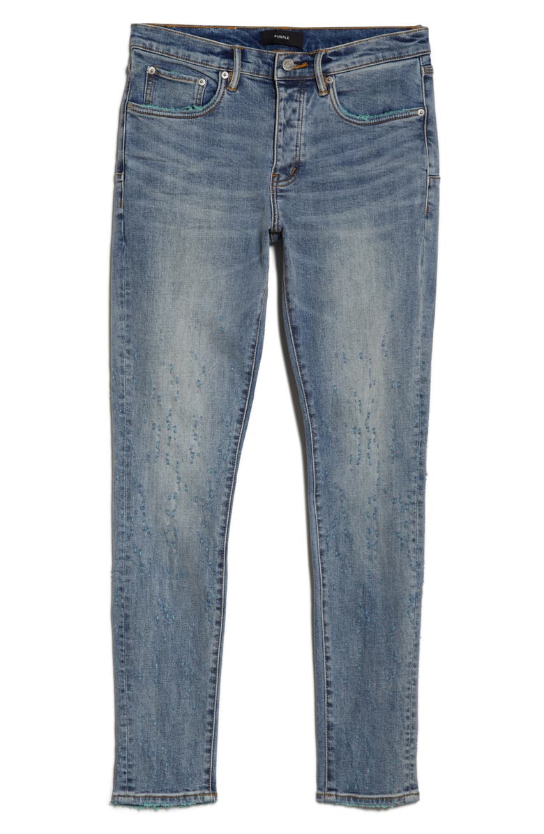 PURPLE BRAND Buckshot Color Weft Stretch Jeans, Alternate, color, Mid Indigo