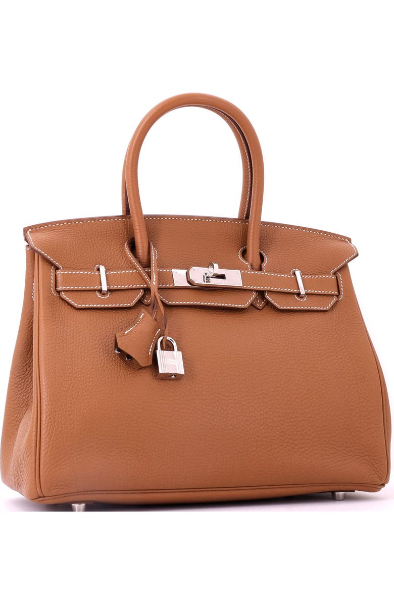 Pre-Owned Hermes Birkin Handbag Brown Togo with Palladium Hardware 30, Alternate, color, Gold