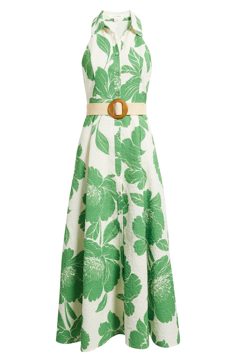 FLYING TOMATO Sleeveless Print Maxi Dress, Alternate, color, Ivory Green