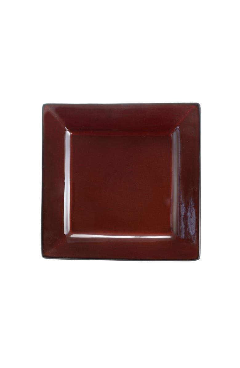 Gibson Elite Kiesling 16 Piece Hard Square Dinnerware Set, Alternate, color, Red