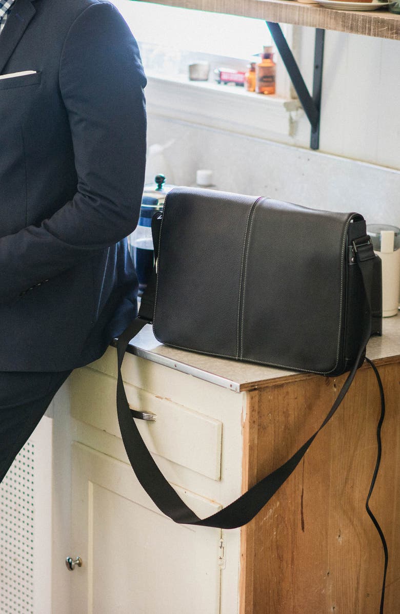 BOCONI Tyler Slim Leather Laptop Messenger Bag, Alternate, color,