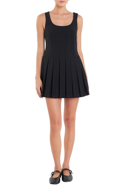 Pleated Sleeveless Minidress