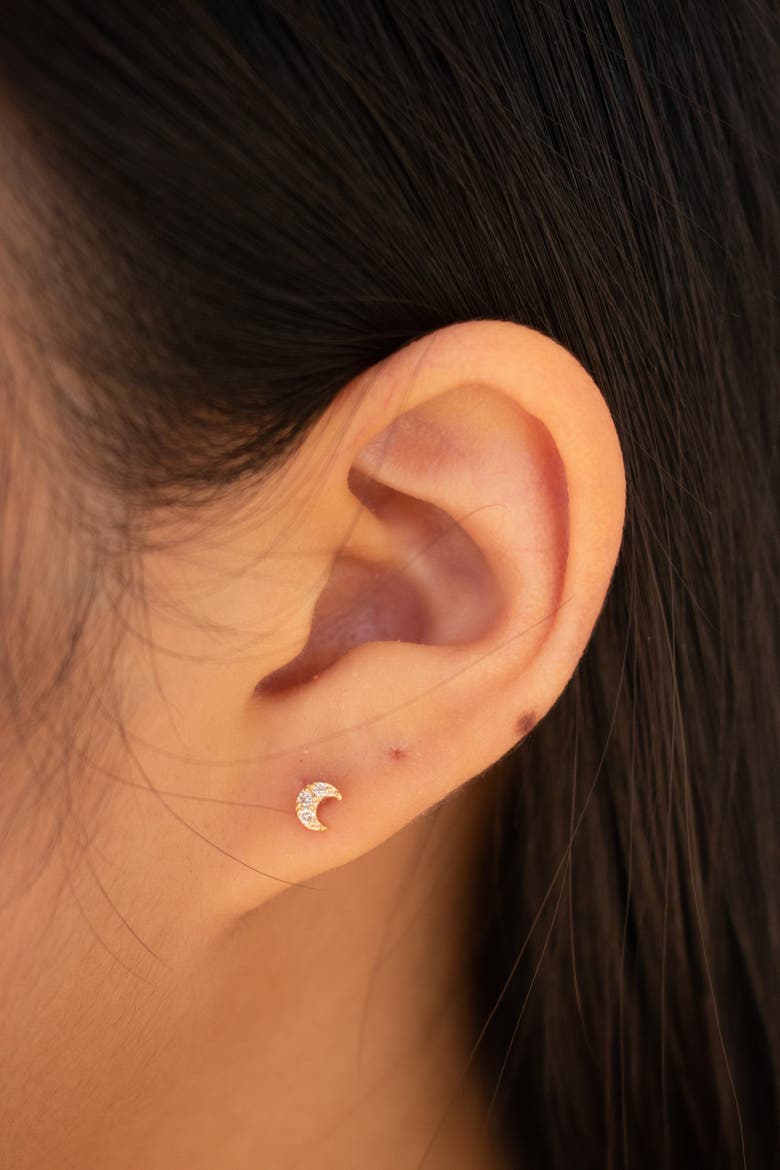 Claro 14k Gold Diamond Studs, Alternate, color, Yellow Gold