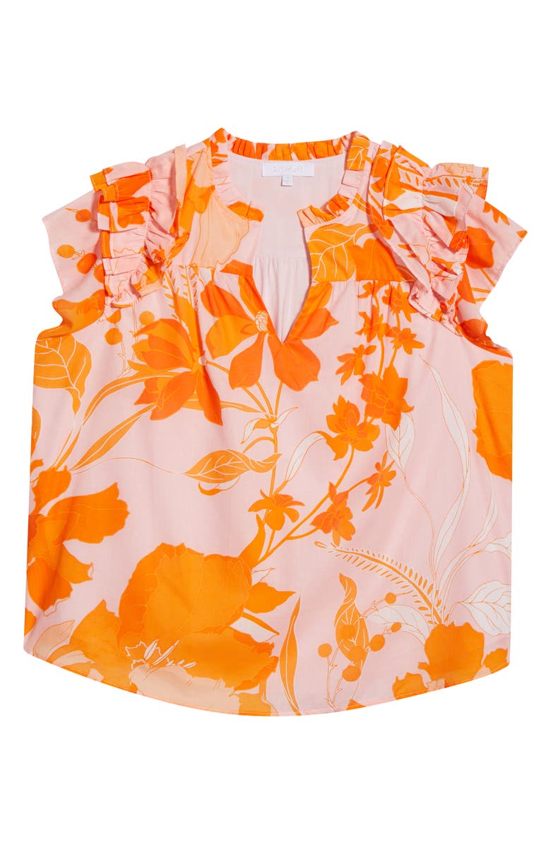 SUGARLIPS Lenira Floral Print Top, Alternate, color, Pink/ Orange