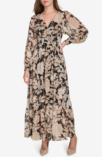 TOMMY HILFIGER TOMMY HILFIGER PEONY GARDEN CHIFFON MAXI DRESS