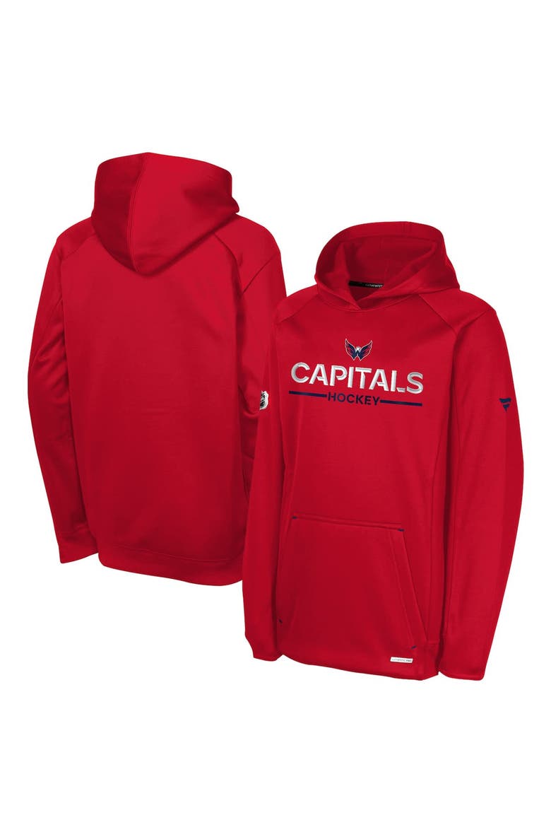 Youth Fanatics Red Washington Capitals Authentic Pro Rink Raglan Hoodie, Alternate, color, Red