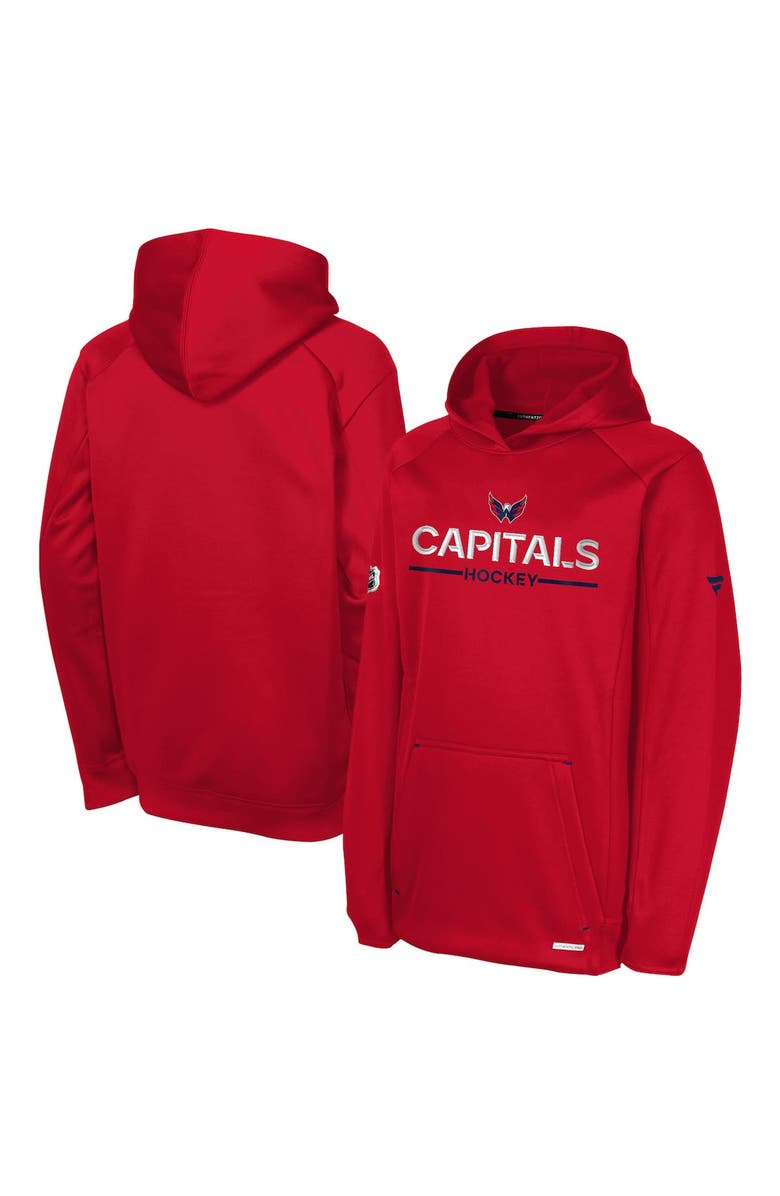 FANATICS Youth Fanatics Red Washington Capitals Authentic Pro Rink Raglan Hoodie, Alternate, color, Red