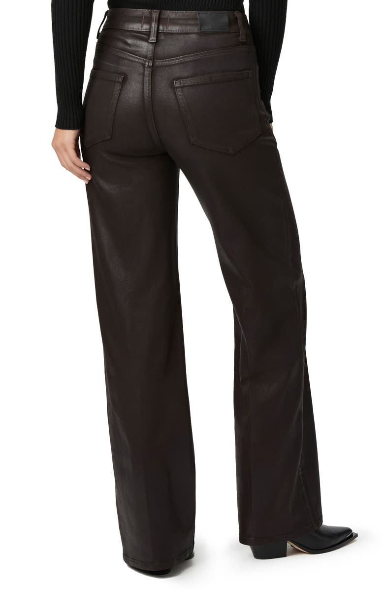 PAIGE Sasha Coated High Waist Wide Leg Jeans, Alternate, color,