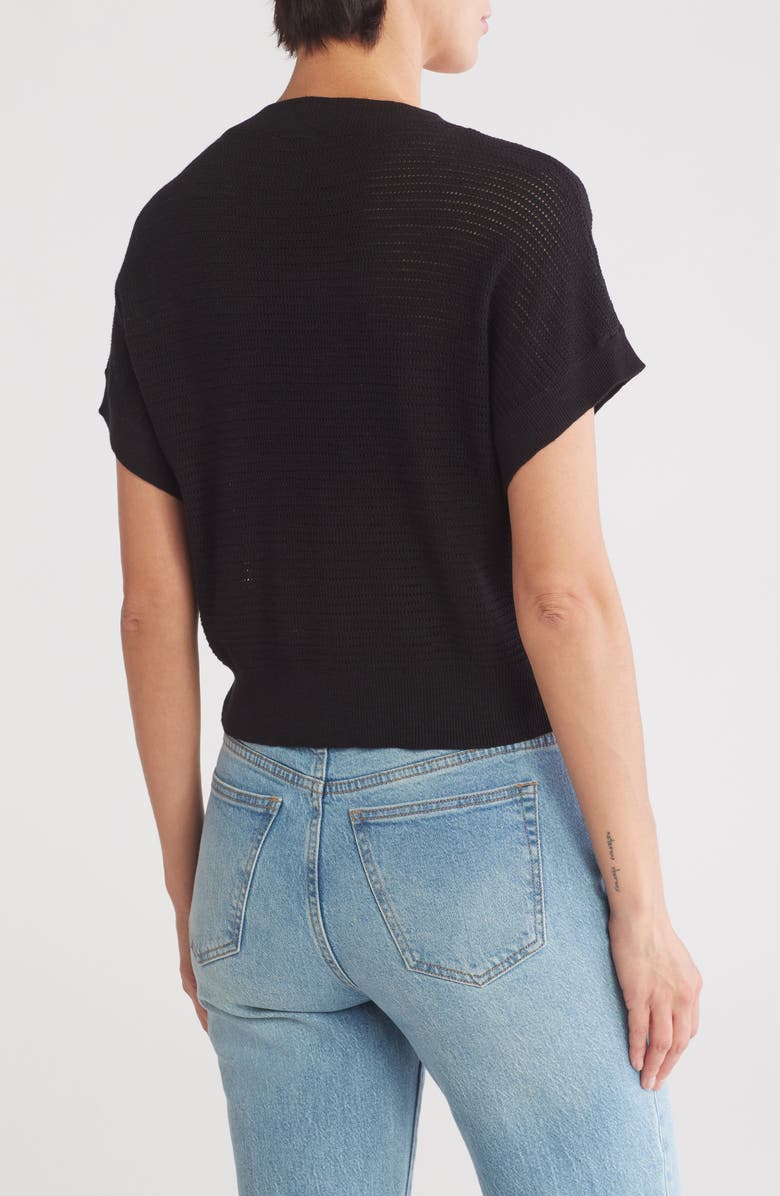 INDUSTRY REPUBLIC CLOTHING Open Stitch Short Sleeve Sweater, Alternate, color, 