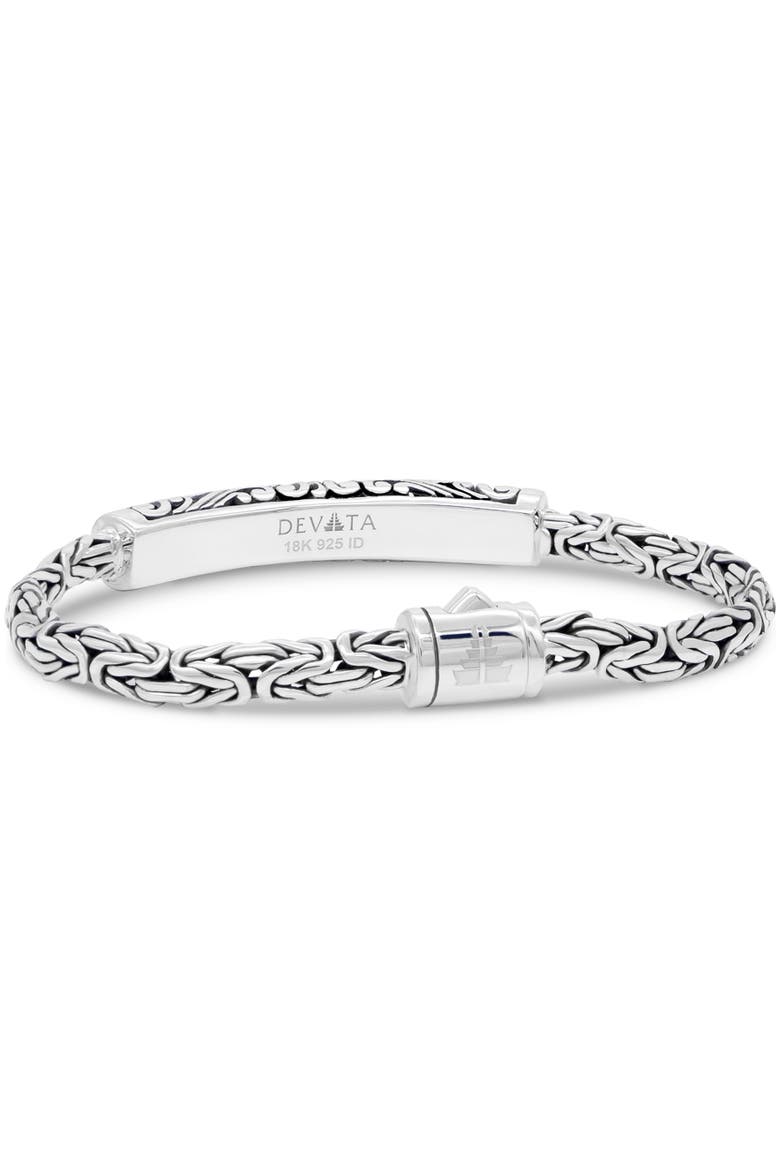 Bali Filigree with Borobudur Oval 5mm Chain Bracelet in Sterling Silver and 18K Gold, Alternate, color, Silver, Gold