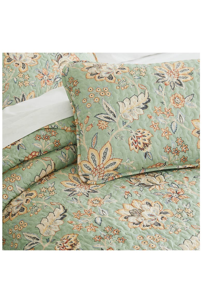 Jacobean Willow Oversize Quilt Set, Alternate, color, GREEN