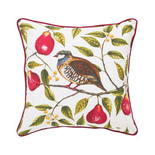 C & F Home C&f Home Partridge In A Pear Tree Printed & Embellished Christmas Throw Pillow, 18" X 18" In Multi